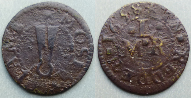 Reading, Moses Lamb 1658 farthing